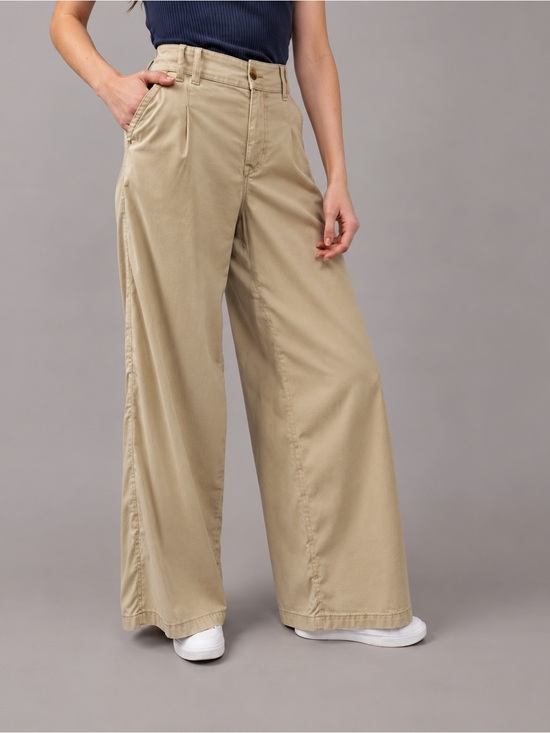 American Eagle Outfitters Pants - American Eagle Women Stretch Super High-Waisted Baggy Wide-Leg Trouser Sz 4
